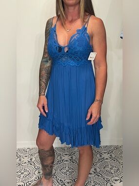 Free People Blue Lace Babydoll Sundress